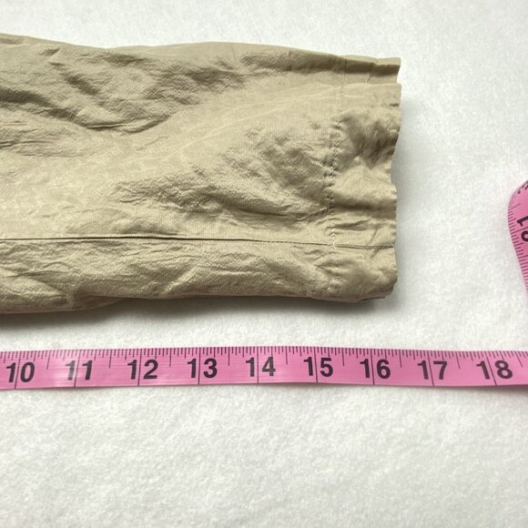 CHICO'S Women Crinkle Jacket Silk Blend Zip Snap Front Long Sleeve Sz 2/L Gold - Picture 10 of 13